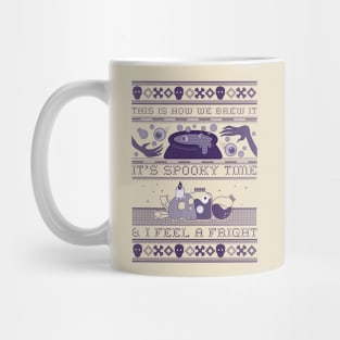 “This Is How We Brew It” Witchy Cauldron & Spell Ingredients Halloween Sweater style Mug